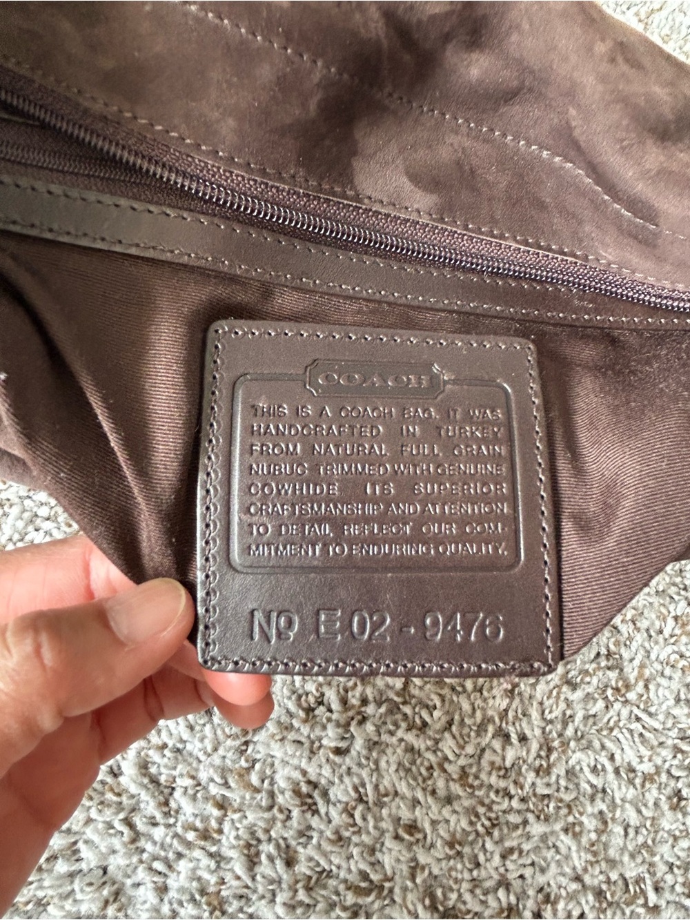 COACH 9476 Vintage brown soft Suede Leather bag - Picture 6 of 8